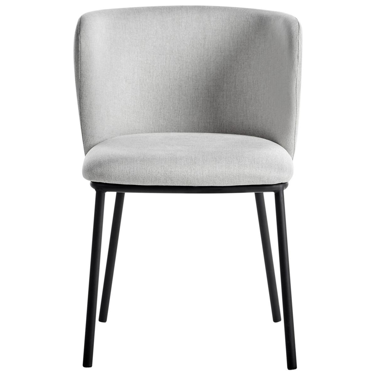 ESSZIMMERSTUHL Grau Mina - Hellgrau/Schwarz, Textil (45/75/52cm) - Beliani