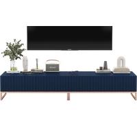 TV-LOWBOARD 2-er Set Elpis Marineblau Matt Glamour 110 cm - Blau/Kupferfarben, Holzwerkstoff/Metall (220/39/54cm) - Meble Lindner
