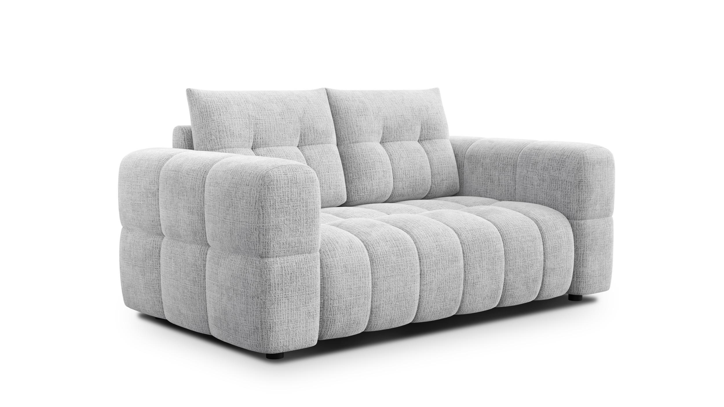 SOFA CLOUDI 2-Sitzer, hellgrau - Hellgrau/Schwarz, Holz/Textil (181/89/104cm) - Wozimo