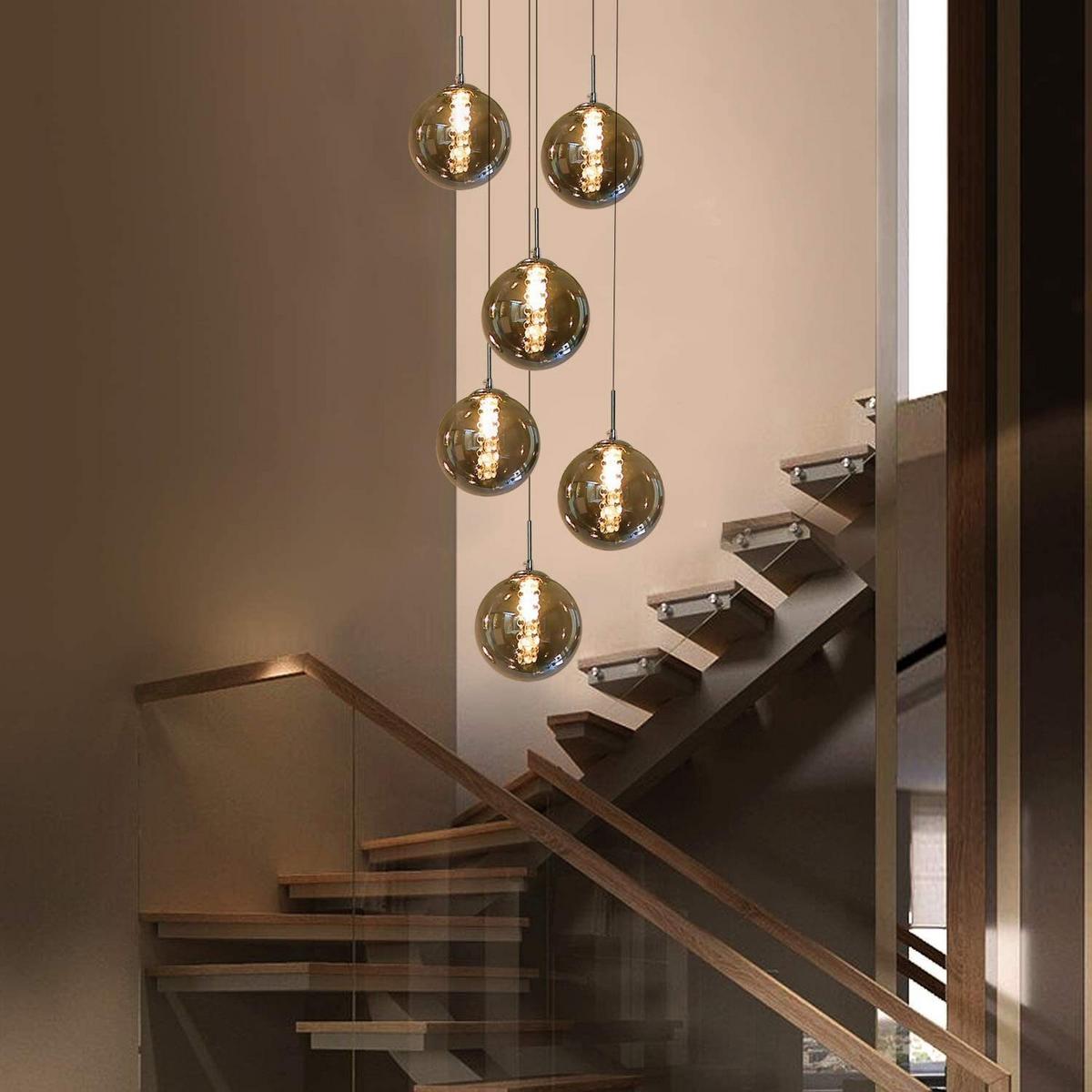 LED-HÄNGELEUCHTE Leuchtjorn 30/30/150 cm - Grau, Glas (30/30/150cm) - ZMH