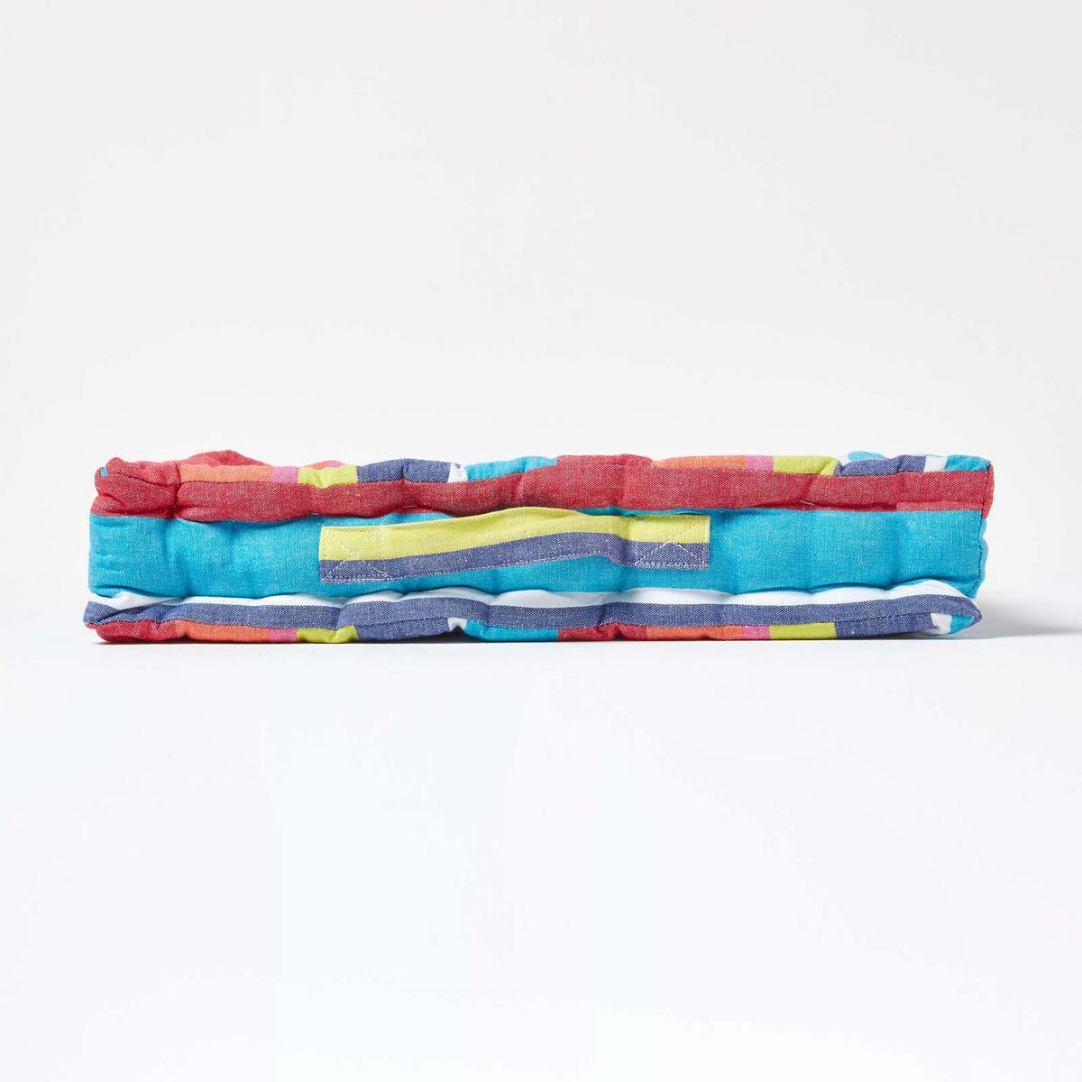 SITZKISSEN bunt gestreift 50/50/10 cm - Multicolor, Textil (50/50/10cm) - Homescapes