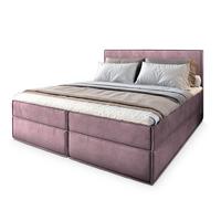 BOXBETT PELLIO 200x200 cm mit Matratze und Topper, H2+H3 - Lila - Lila, Holz (200/200cm) - MASSENO