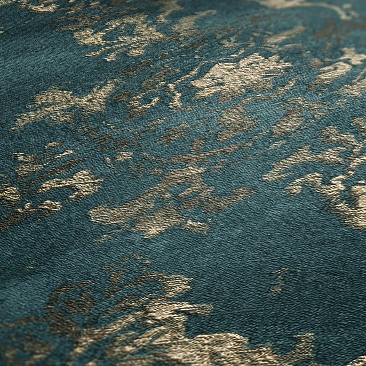 VLIESTAPETE Petrol 53/1005 cm - Petrol, Kunststoff/Textil (53/1cm) - KUNSTLOFT