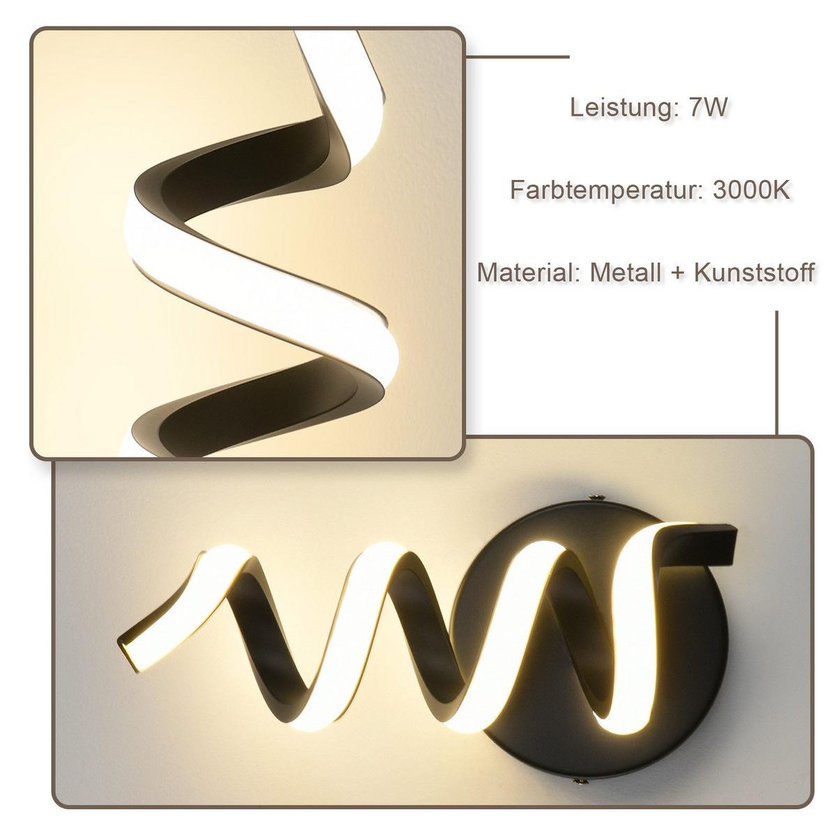 LED - WANDLEUCHTE Seethos 12.0/11.0/26.0 cm - Schwarz, Metall (12/11/26cm) - ZMH