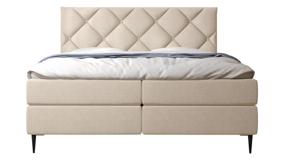 BOXBETT Letra - H3 - Chromfarben/Naturfarben, Holz/Textil (160/200cm) - MIRJAN24