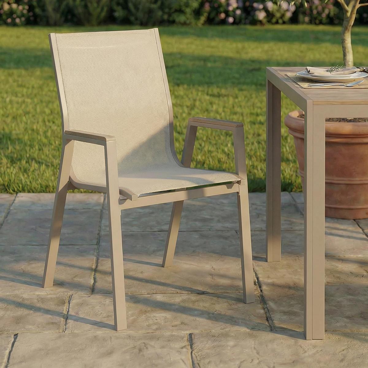 GARTENSTÜHLE MONDELLO 6er-Set hellgrau - Hellgrau, Textil (47/90/42cm) - IDIMEX