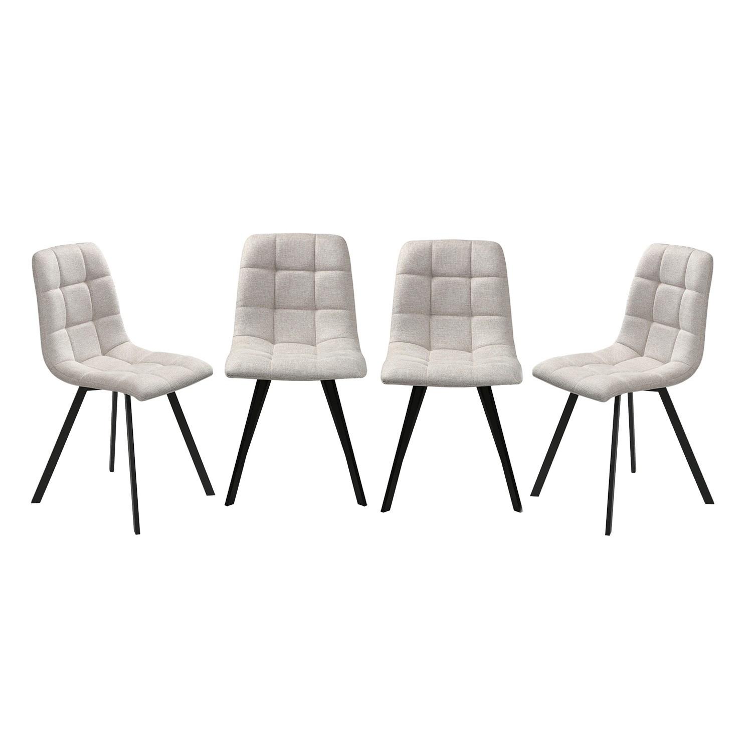 4ER-SET gepolsterte Stühle Chilli 86/55/45 cm - Beige, Holzwerkstoff (46/87/66cm) - Calicosy