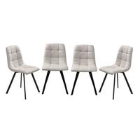4ER-SET gepolsterte Stühle Chilli 86/55/45 cm - Beige, Holzwerkstoff (46/87/66cm) - Calicosy
