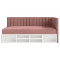 JUGENDBETT Ventrio Rosa Easy-Clean-Samtbezug 90x200 cm - Pink, Holz/Textil (90/200cm) - Selsey