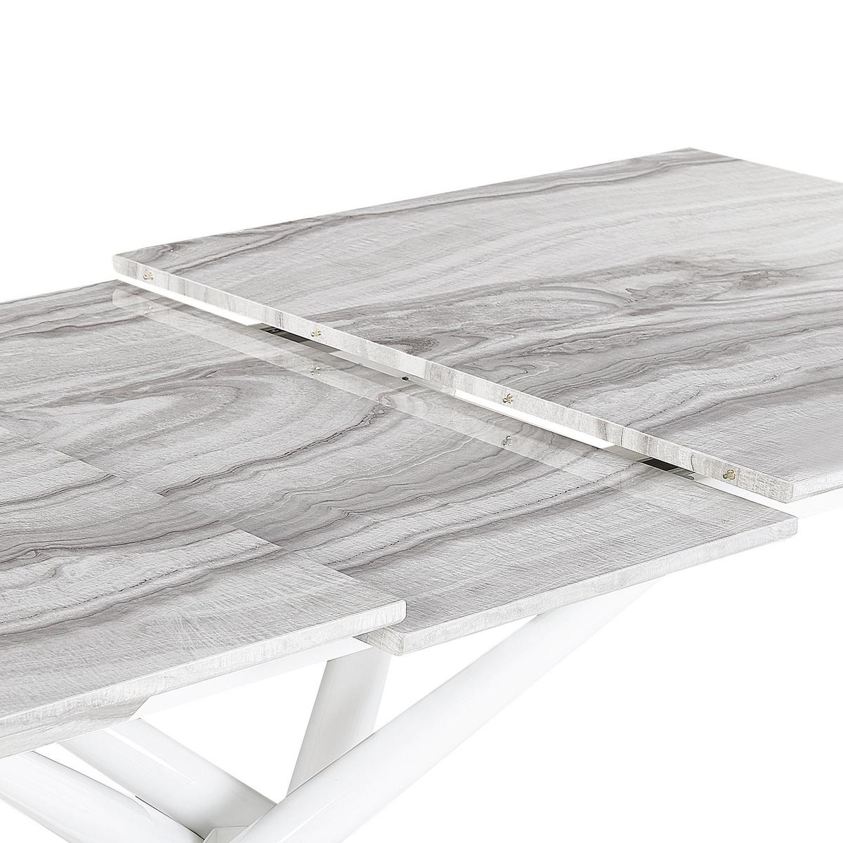 ESSTISCH 160-200/90/75 cm Weiß Rechteckig Moira - Weiß, Holzwerkstoff (200/90/75cm) - Beliani