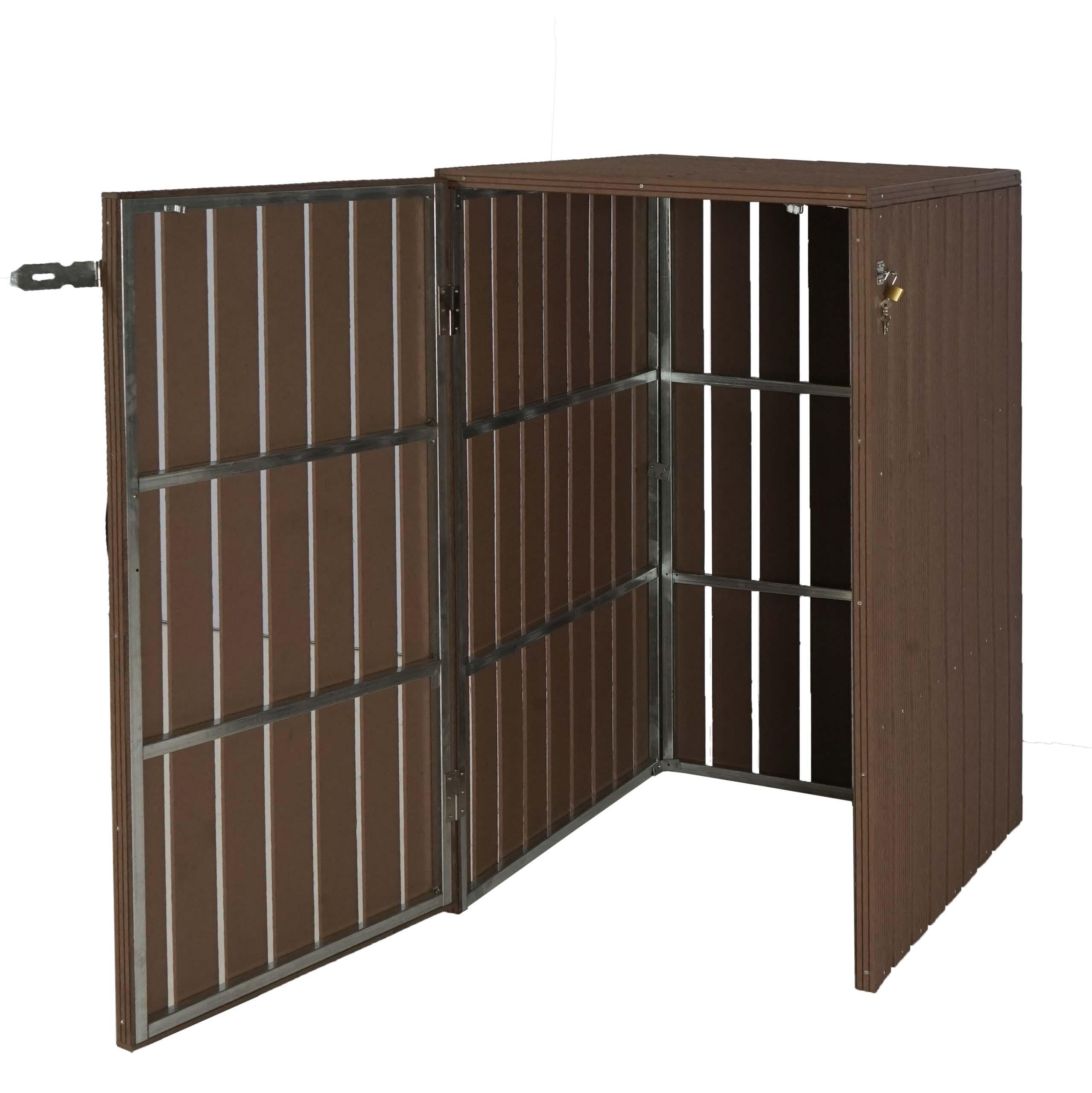 1-/2ER WPC-MÜLLTONNENVERKLEIDUNG Braun - Braun, Metall (77/115/97cm) - MCW