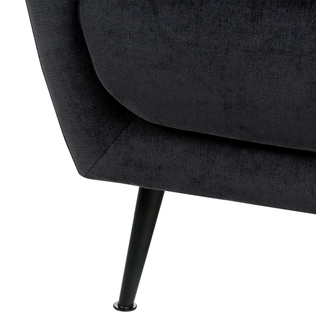 SESSEL Chenillegewebe Schwarz Eiby - Schwarz, Textil (84/80/90cm) - Beliani