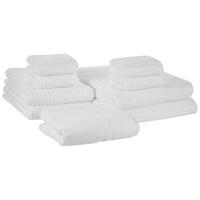 BADEHANDTUCH 9-teilig Weiß Areora - Weiß, Textil (70/140cm) - Beliani
