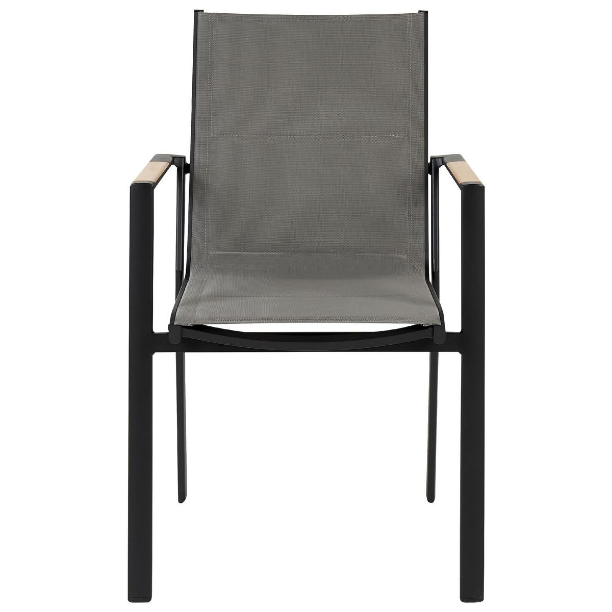 GARTENTISCH-SET 4-Sitzer Schwarz Maletto/Busseto - Hellbraun/Transparent, Metall - Beliani