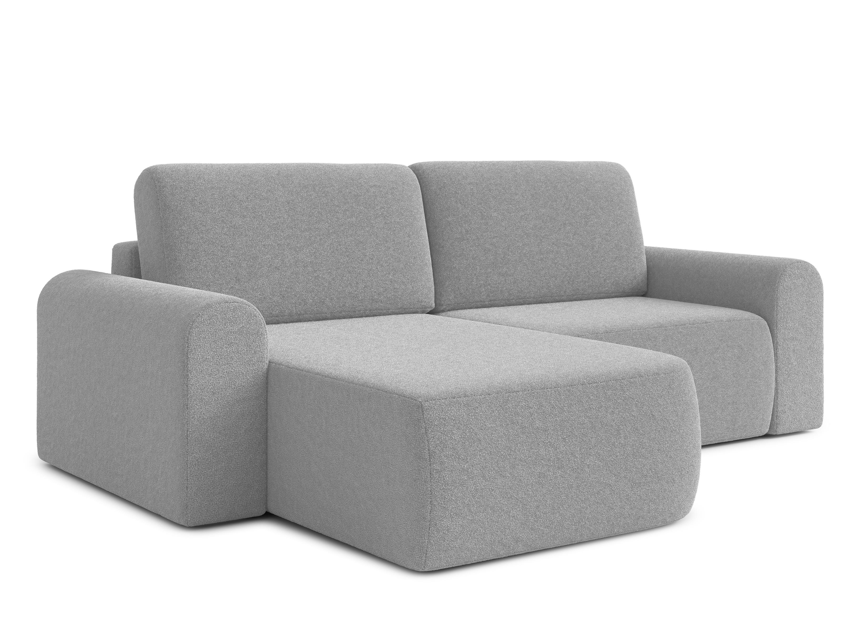 ECKSOFA L Form Otterton Hellgrau 250/180/95 cm Links mit Schlaffunktion - Hellgrau/Schwarz, Kunststoff/Textil (180/250cm) - AX Living