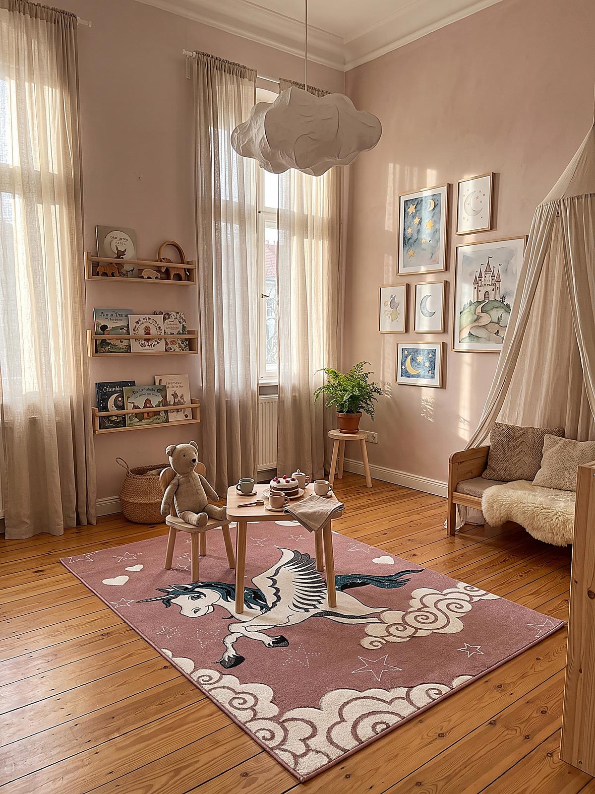 KINDERTEPPICH Kurzflor Sterne IDRO Polypropylen Pink 120 x 170 cm - Rosa, Textil (120/170cm) - KADIMA DESIGN