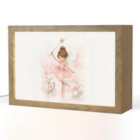 NACHTTISCHLAMPE Ballerina - Fee - Blumen - Rosa 30x20 cm - Rosa, Holzwerkstoff (8/30/20cm) - OnlyWow