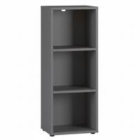AKTENREGAL Universal FRANKFURT schmal 45x120x40 cm Graphit, 3 Ordnerhöhen - Schwarz, Holzwerkstoff (45/120/40cm) - KADIMA DESIGN