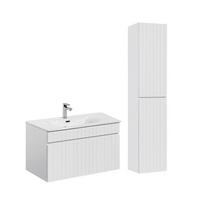 BADMÖBEL 80cm Zelie 2er-Set Weiß - Weiß, Holzwerkstoff (80/46/45cm) - Petits-meubles