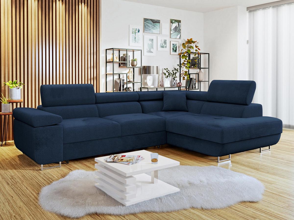 ECKSOFA Torezio, Seite: Rechts - Blau, Holz/Textil (274/203cm) - MIRJAN24