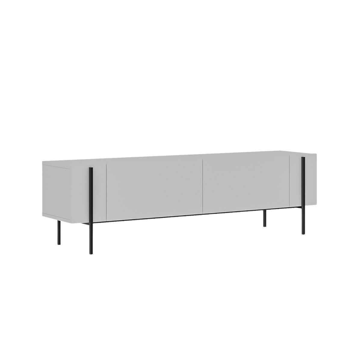 TV-MÖBEL mit 2 klappbaren Türen und Metallfüßen 31,4/160/45,6 cm - Weiß, Holzwerkstoff (31.4/45.6/36cm) - Calicosy