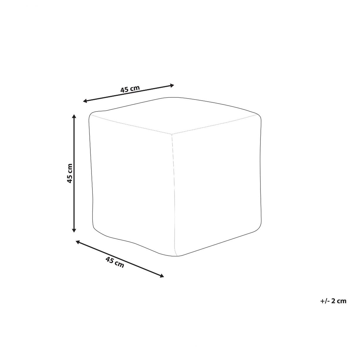 POUF Sanawan 45/45/45 cm - Braun, Naturmaterialien/Textil (45/45/45cm) - Beliani