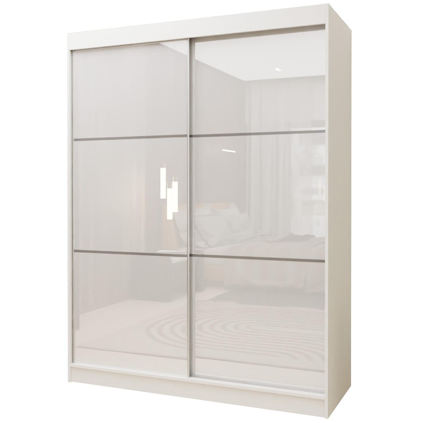 SCHWEBETÜRENSCHRANK VITALE 150/216/61 cm 2-türig Weiß - Weiß, Holzwerkstoff (150/216/61cm) - MASSENO