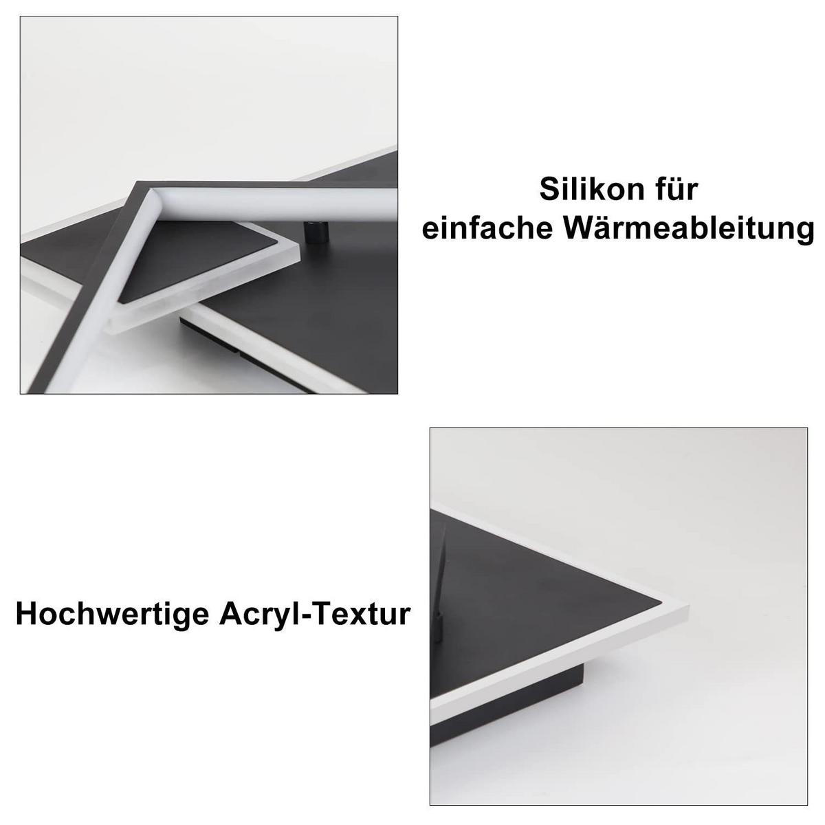 LED-DECKENLEUCHTE Maximilian 46/45/8 cm - Schwarz, Metall (46/45/8cm) - Nettlife