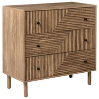 KOMMODE mit 3 Schubladen Hellbraun Ronge - Hellbraun, Holzwerkstoff (80/77/40cm) - Beliani