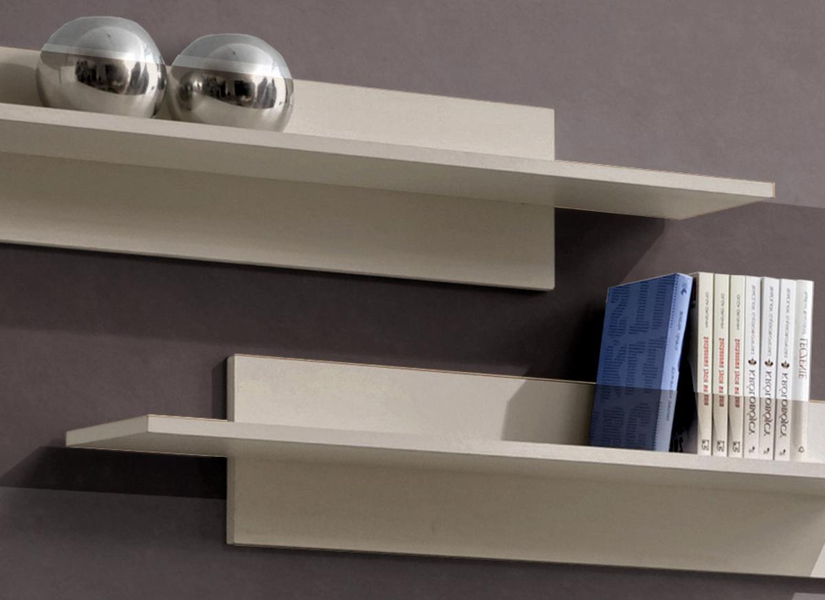 WOHNWAND Kaschmir 260 cm 5-teilig, Schrankwand hängend mit LED-Beleuchtung - Kaschmir, Glas/Holzwerkstoff (260/170/40cm) - Inn.Furn