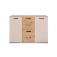 SIDEBOARD mit 2 Türen, 4 Schubladen, Eicheneffekt und Kaschmir 35/85,5/120 cm - Eschefarben, Holzwerkstoff (35/85.5/43.5cm) - Calicosy