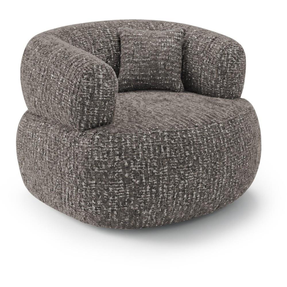 SESSEL Laila, Drehsessel mit runder Form, Braun, Geflecht-Stoff - Braun, Textil (95/75/97cm) - Beautysofa