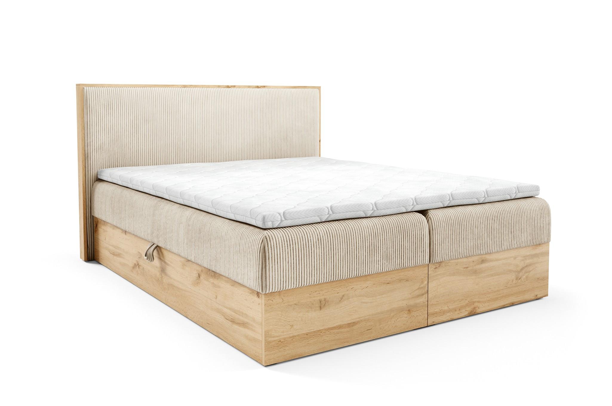 BOXBETT Roland - Beige, Holzwerkstoff/Textil (160/200cm) - Fun Möbel
