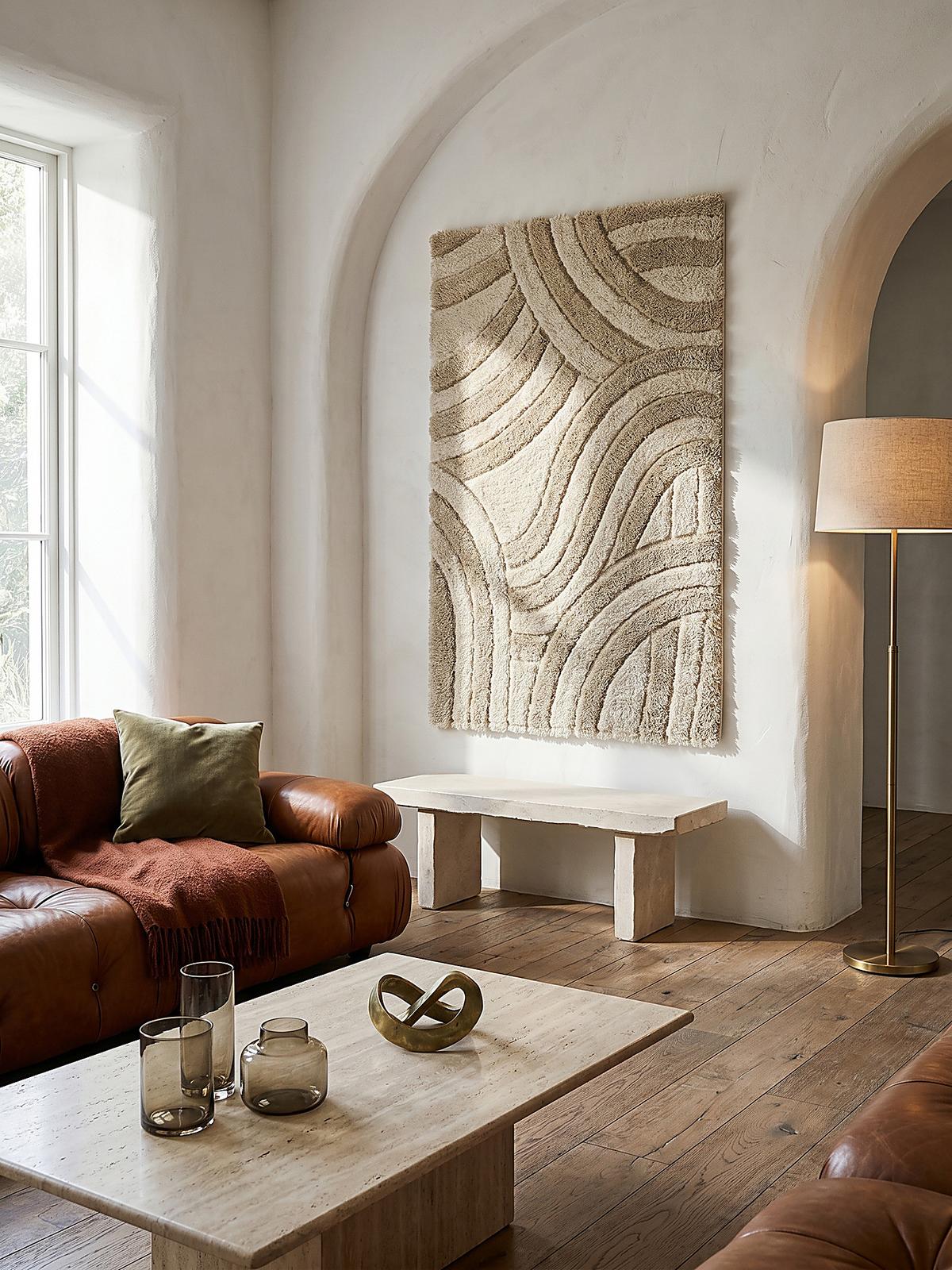 TEPPICH NADD, abstrakt, Natur, 200 x 290 cm - Beige, Textil (200/290cm) - KADIMA DESIGN