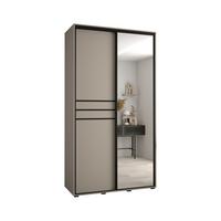 SCHWEBETÜRENSCHRANK 235,2/130/45 2-türig - Kaschmir/Schwarz, Holz/Metall (130/235.2/45cm) - MÖBEL KRYSPOL