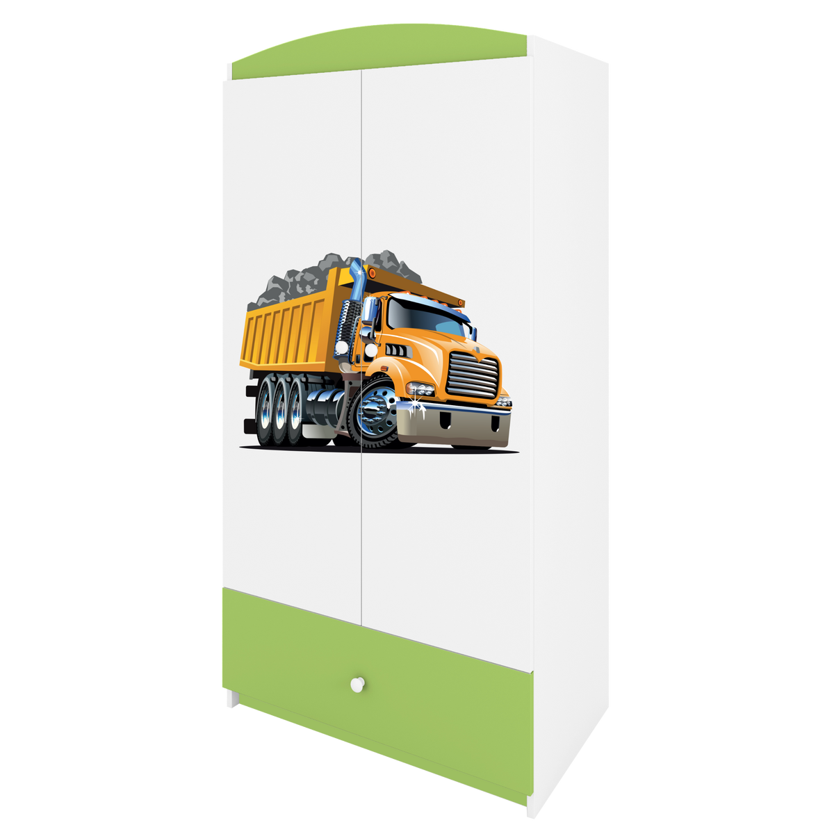 KINDERKLEIDERSCHRANK Lastwagen - Grün, Holzwerkstoff (90/175/52cm) - RAUMHIRSCH FURNITURE