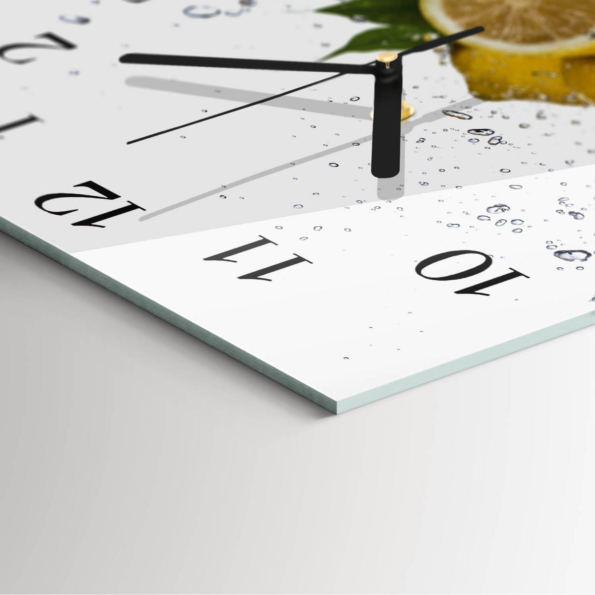 WANDUHR aus Glas 30x30 cm - Zitronen - Gelb, Glas (30/30/0.4cm) - TULUP