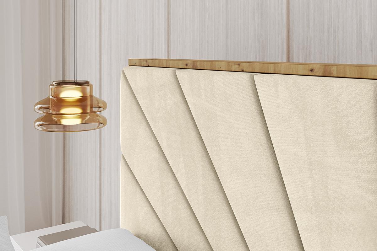 POLSTERBETT mit Bettkasten, Fußteil und Lattenrost, Boxbett mit Matratze H3/H4 - ENZO6-Z 120x200 Beige - Ecru, Holzwerkstoff/Textil (120/200cm) - ALTDECOR
