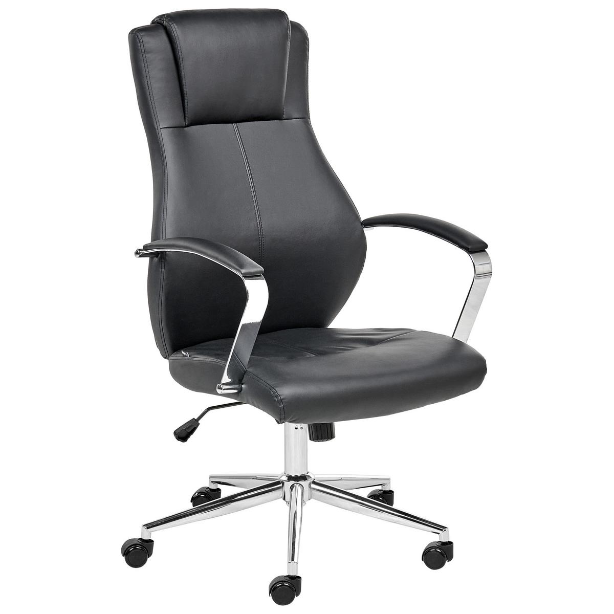 CHEFSESSEL Schwarz Adept - Silberfarben/Schwarz, Kunststoff (70/115/70cm) - Beliani