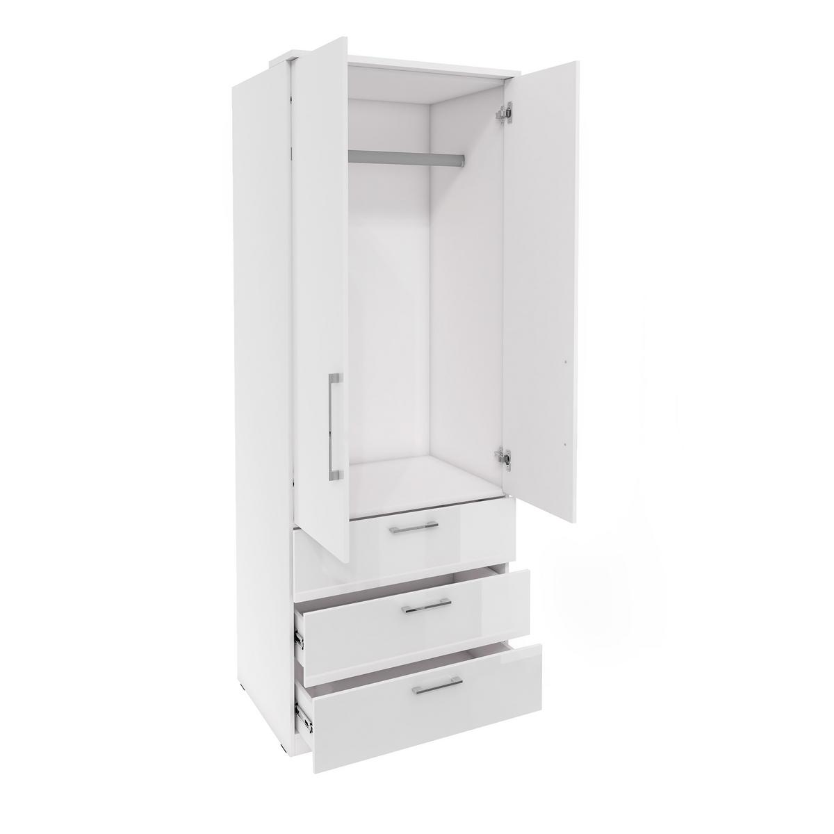 DREHTÜRENSCHRANK OTTIMA 80/217/63 cm 2-türig Weiß - Weiß, Holzwerkstoff (80/217/63cm) - MASSENO