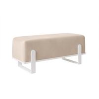 POLSTERBANK MARA 80 cm Weiß / Beige ,Metallgestell - Beige, Textil/Metall (80/47/35cm) - Idohome