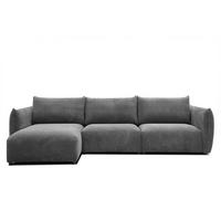 ECKSOFA TAUER 5-Sitzer, dunkelgrau - Dunkelgrau/Schwarz, Holzwerkstoff/Kunststoff (173/294cm) - Wozimo