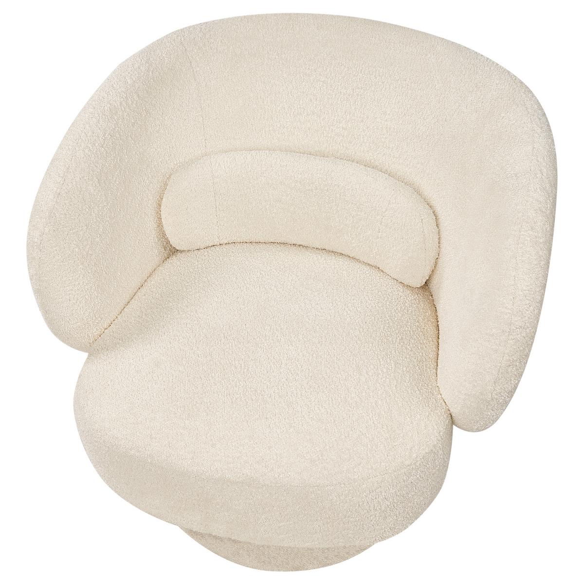 DREHSESSEL Weiß Lieksa - Creme, Textil (44/77/64cm) - Beliani