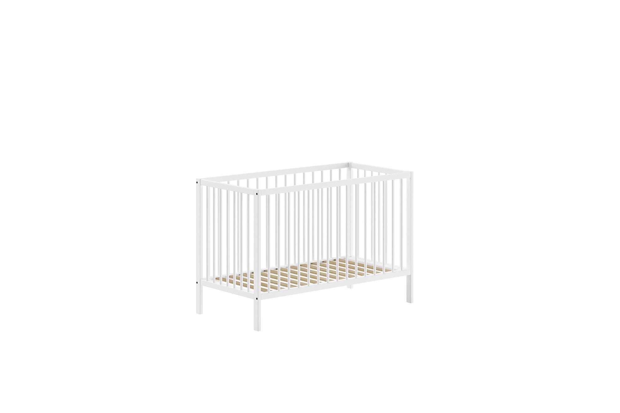 BABYBETT Kara-lynn 124x84x65 aus Massivholz in Buche Weiß - Weiß, Holz (60/120cm) - 58aufmkessel