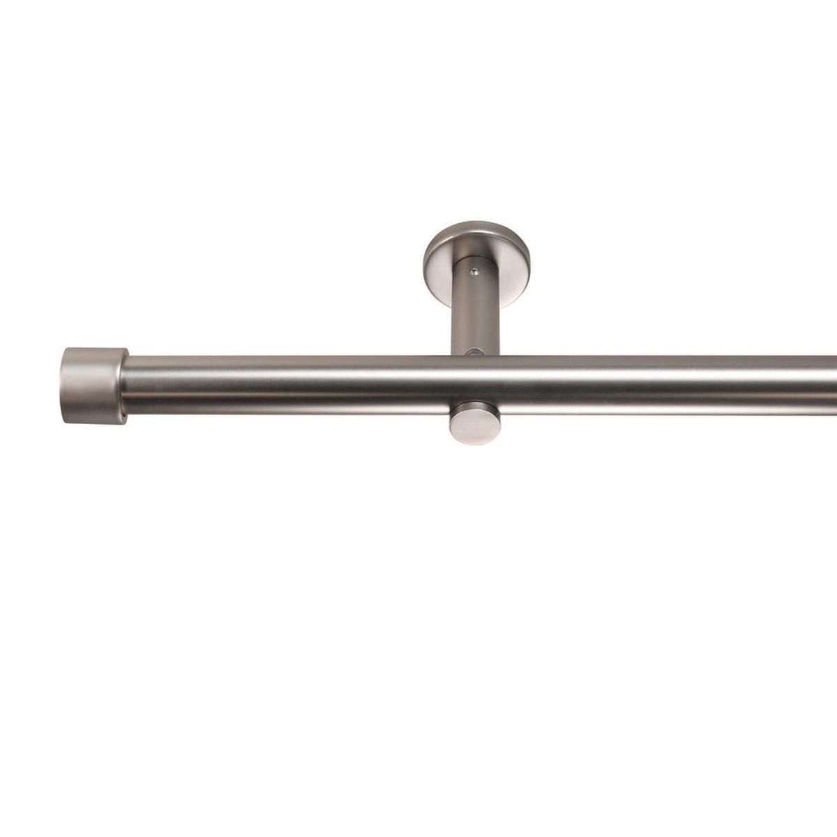 GARDINENSTANGE auf Maß 1-lauf Wandmontage Kappe 100cm - Silberfarben, Metall (100cm) - Deco-Raum