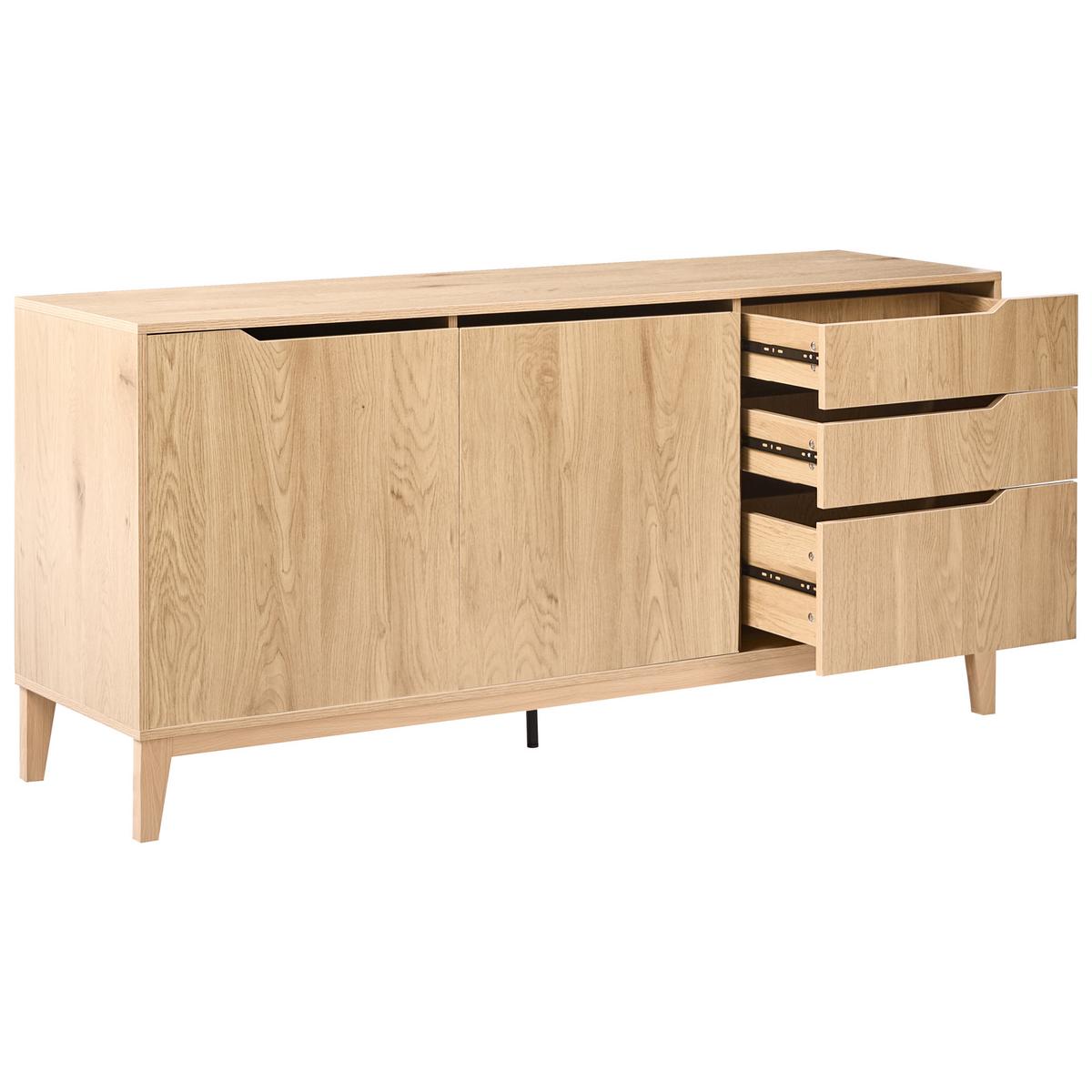 SIDEBOARD mit 2 Türen Hellbraun Moncton - Hellbraun, Holzwerkstoff (160/75/45cm) - Beliani