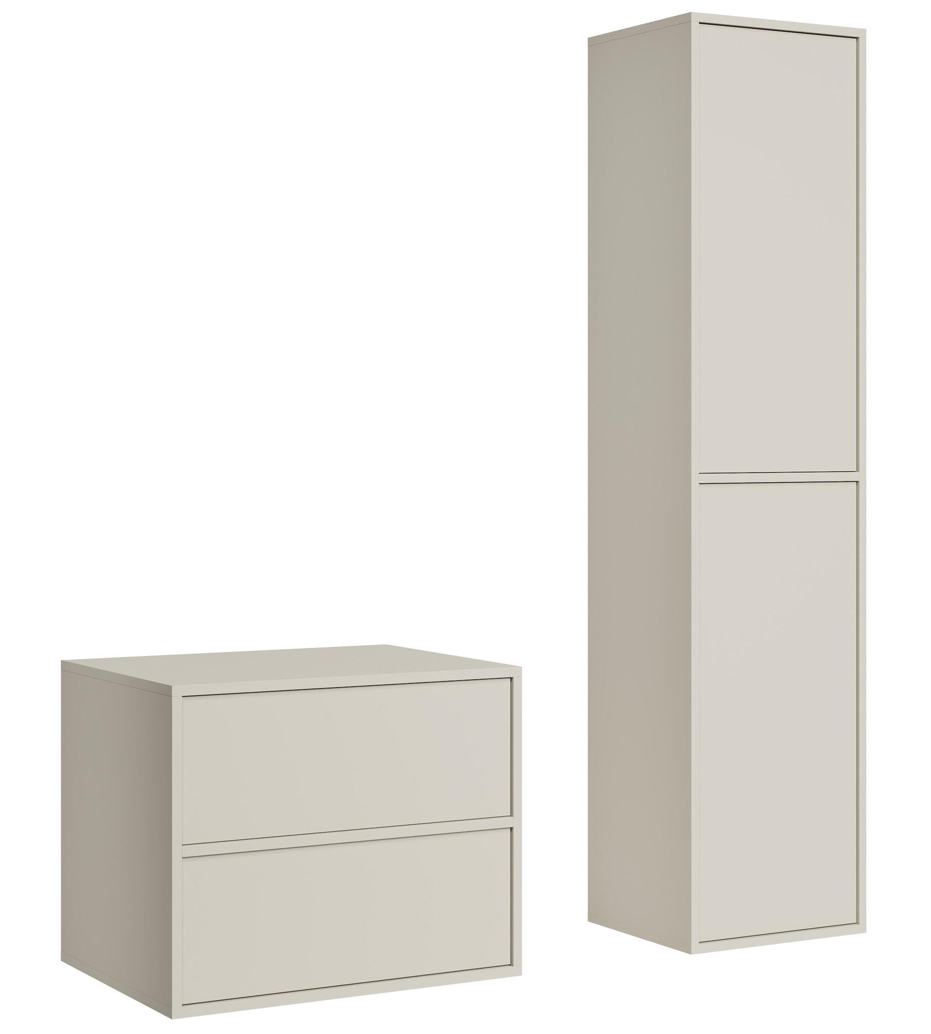 BADMÖBEL-SET Mali 2 Teile Cashmere - 60 x 46 x 54 cm - Kaschmir, Holz (60/54/46cm) - Badplaats