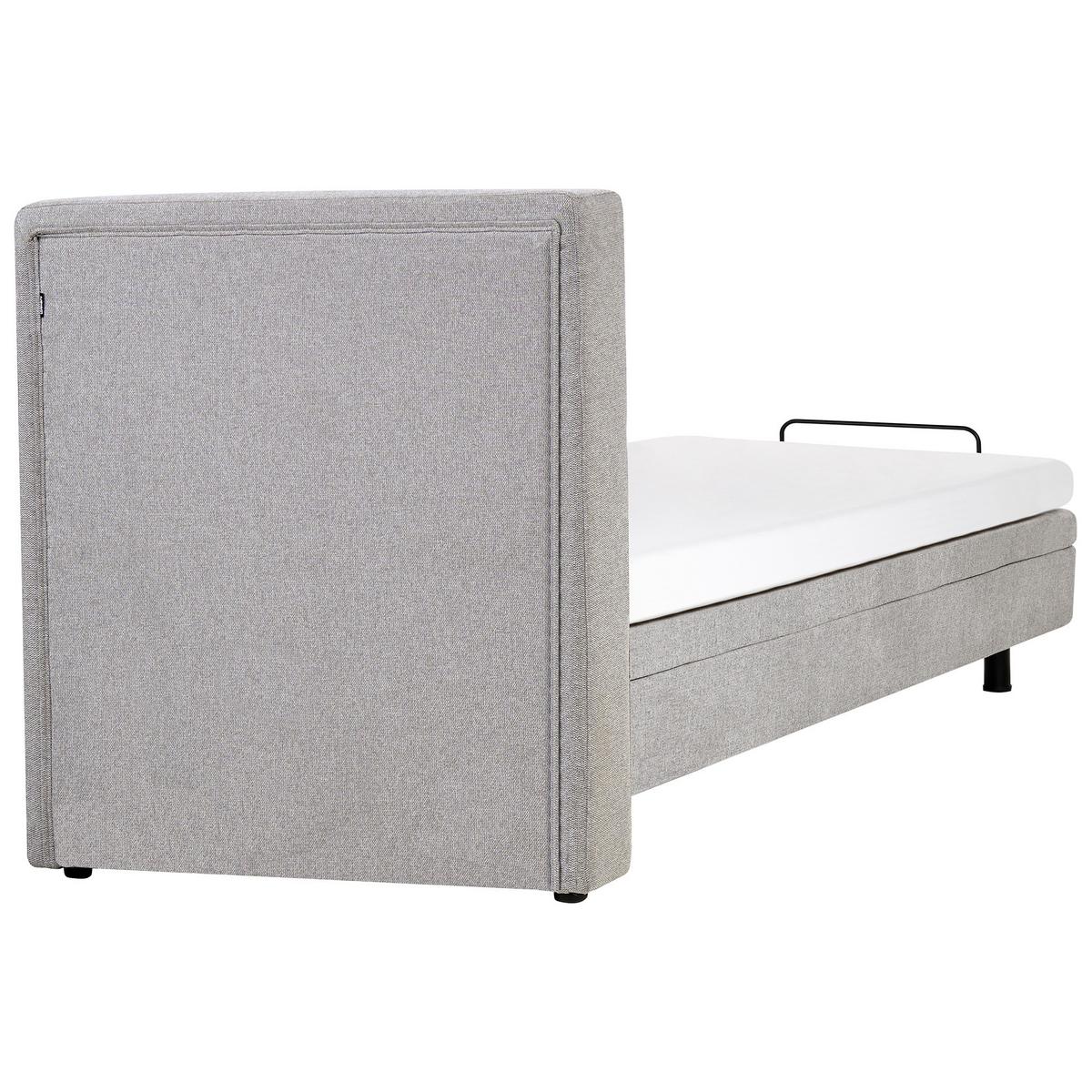 POLSTERBETT verstellbar 90x200 cm Grau Duke - Hellgrau, Textil (90/200cm) - Beliani