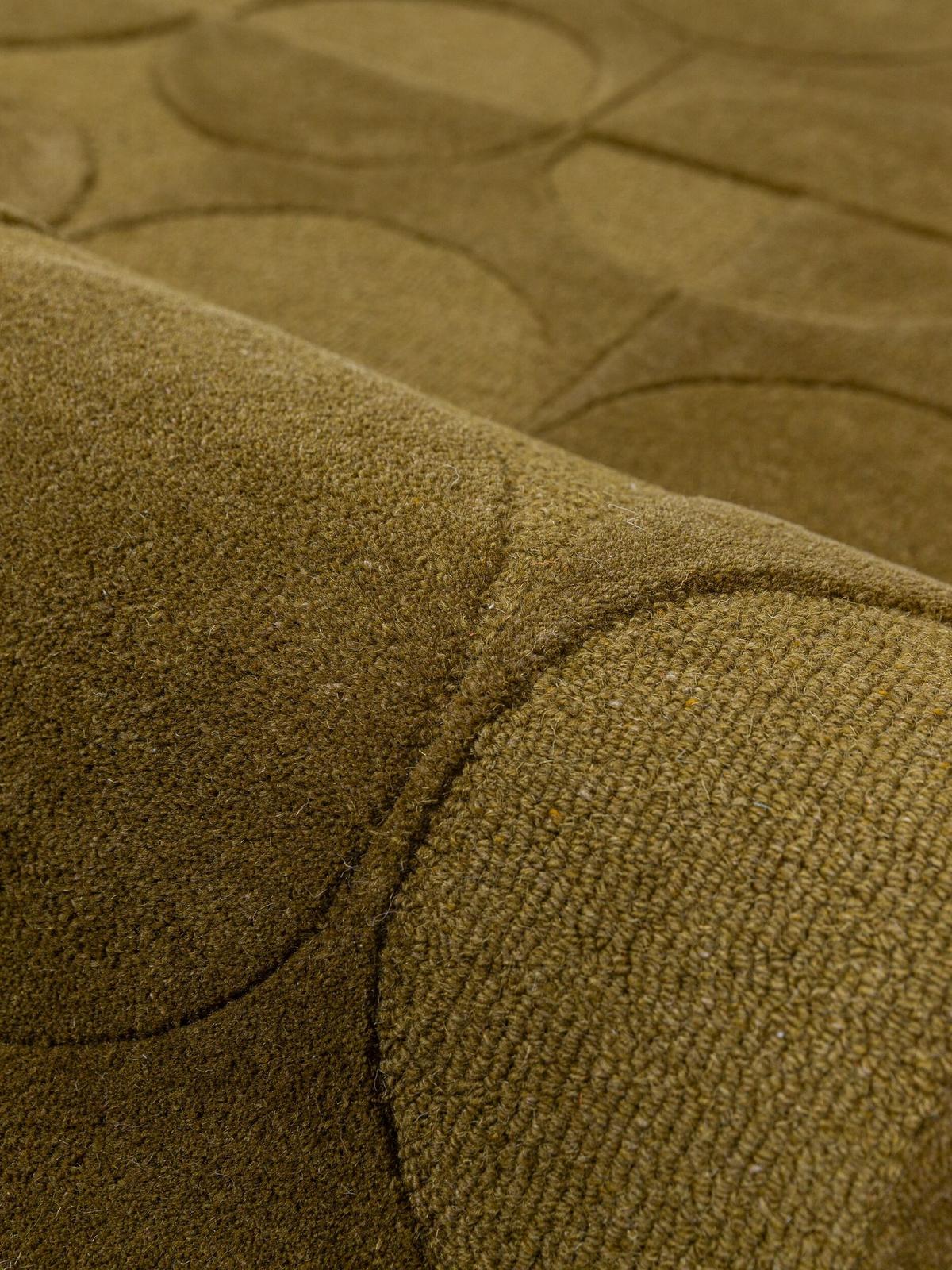 WOLLTEPPICH handgetuftet DEBEN, Kreis-Geometrie, Olivgrün, 160 x 230 cm - Grün, Textil (160/230cm) - KADIMA DESIGN