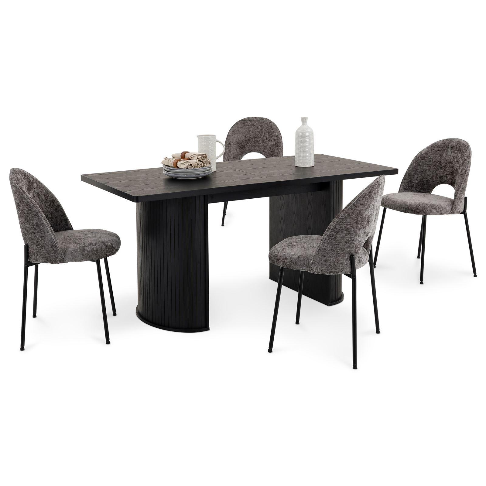 ESSZIMMERSET GUARDA - Schwarz, Holzwerkstoff/Metall (160/75/75cm) - IDIMEX
